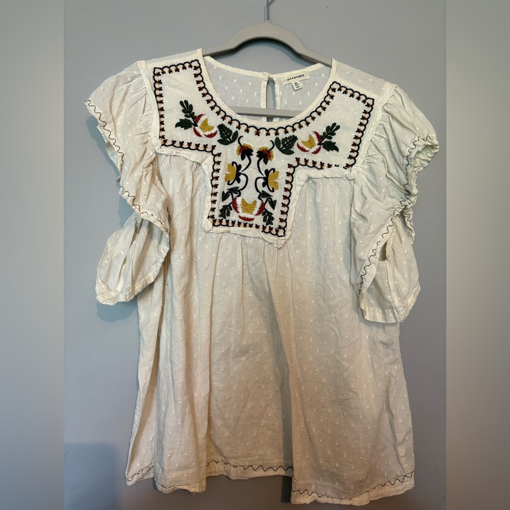 Embroidered White Blouse